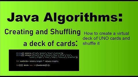 Java Algorithms for Beginners: Creating and shuffling a deck of cards