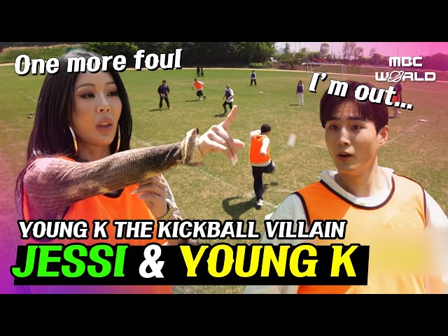 [SUB] A chaotic kickball where JESSI makes solid hits u0026 YOUNG K gets out #JESSI #YOUNGK class=