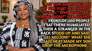 My Son Auctioned Me at His Gala: $1 for My Boring Mom! He Laughed, Until a Stranger…