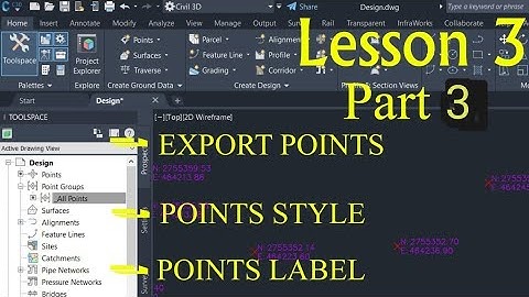 Autodesk Civil 3D | EXPORT POINTS | POINTS STYLE| POINTS STYLE| POINTS LABEL |Learning|Lesson3|Part3