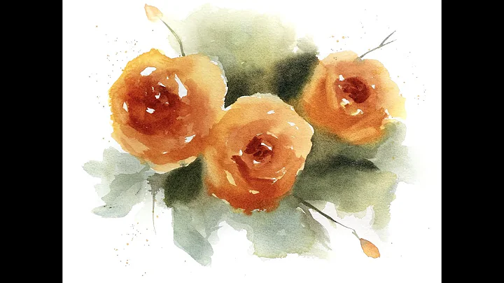 Loose Watercolor Roses Sped Up Demo