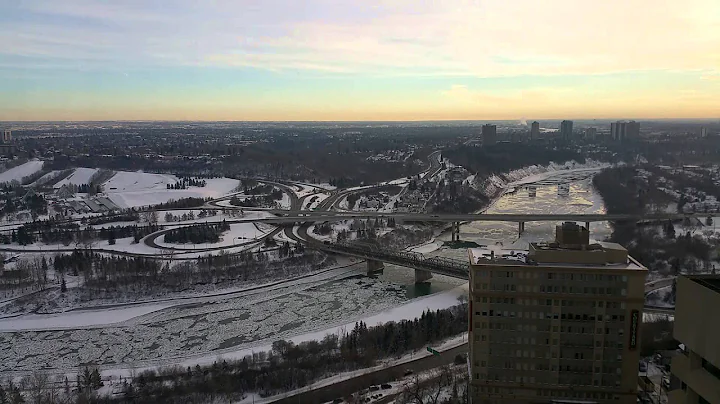 Timelapse of North Saskatchewan river freezing up