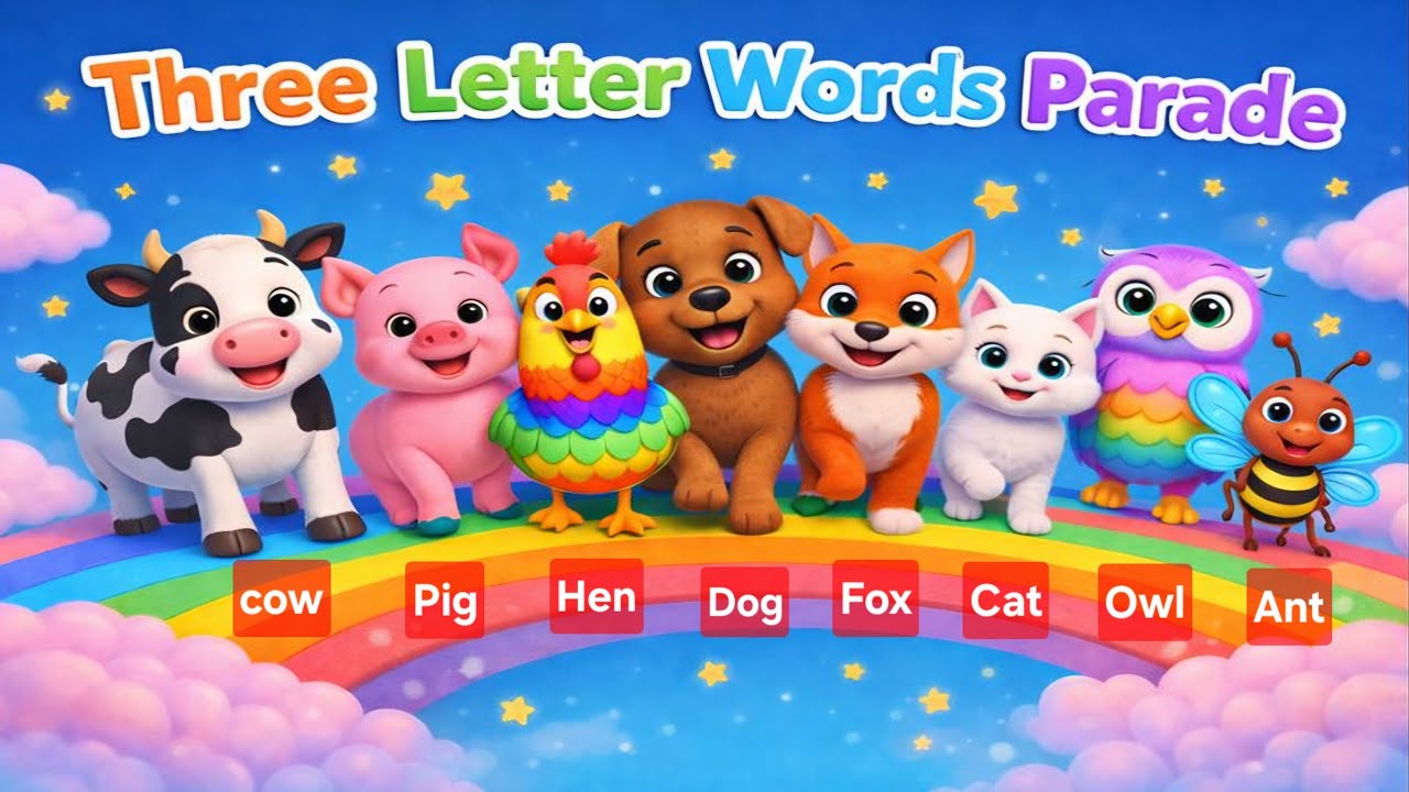 My First 3 Letter Words |3 Letter Words Funtime|Three Letter Words song| 