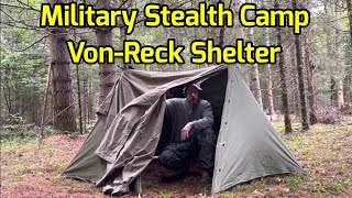 Military Stealth Camping Von Reck Shelter Mod w USGI Shelter Half Plash Palatka