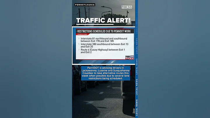 Restrictions scheduled on Interstates 80, 81, 380 and Route 6 due to PennDOT work
