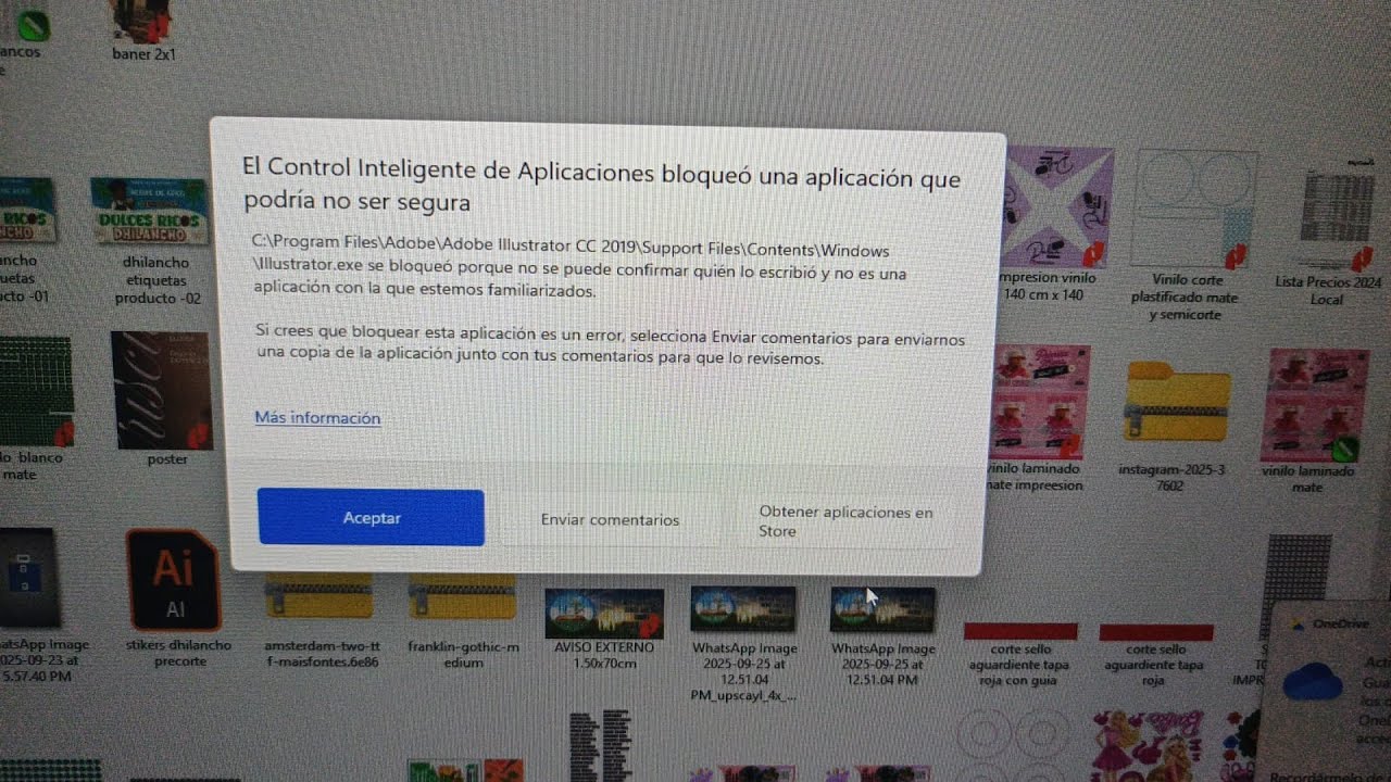 Solución error Control inteligente de aplicaciones bloqueó una aplicación
