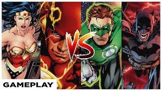 DC Deck Building Game Gameplay || Wonder Woman & Flash vs. Green Lantern & Batman