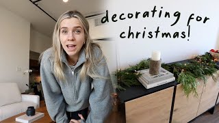 decorating my place for christmas!! + cozy sick day