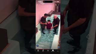 My cousin getting baptized