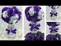 DIY / Glamorous Purple and Silver Wedding Centerpiece