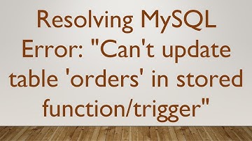 Resolving MySQL Error: "Can