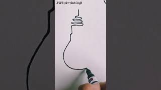 One Line Art | Bulb💡Drawing #shorts #drawing #onelineart #lineart #howtodraw