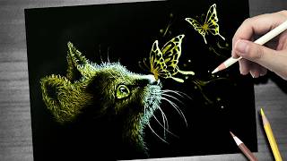 イラスト｜猫と蝶｜Drawing - YouTube