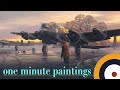 1 minute painting  lancaster bomber timelapse aviation art acrylic painting demonstration