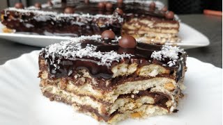 أروع كيكة باردة في 10 دقائق بدون فرن و لا بيض و لا شكولاطة بذوق خيالي  gâteau frais sans cuisson