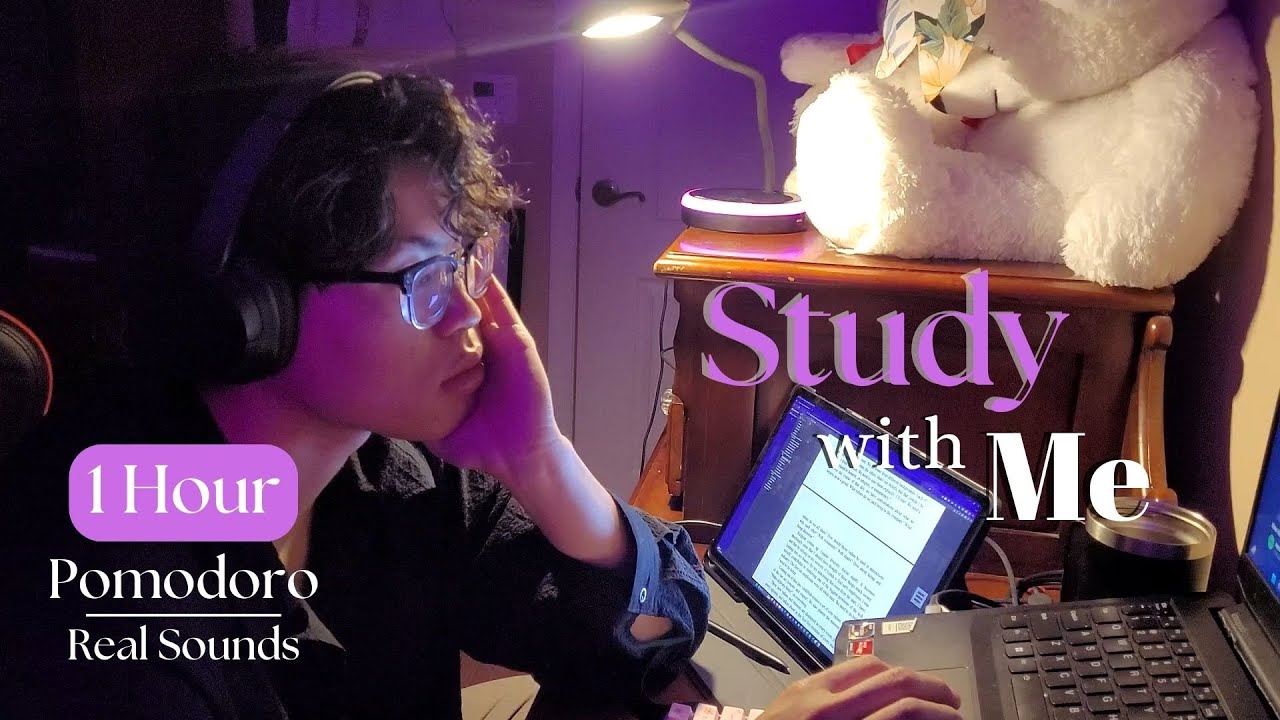 📚 Study With Me | 1 Hour Pomodoro Timer (25:5) | Real Sounds + Brown ...