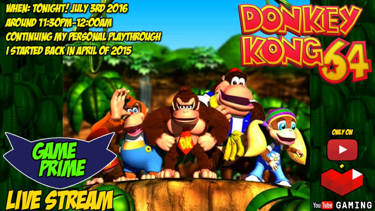 Live Stream Announcement Donkey Kong 64 (Wii U VC) YouTube