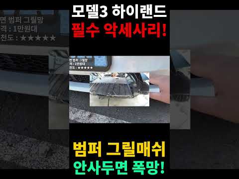 #모델3 #하이랜드 #필수 #악세사리 1탄 - 미리 안사두면 폭망! 범퍼 그릴망!