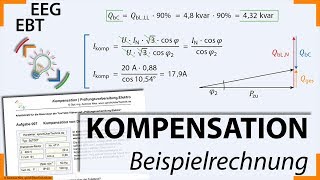 Aufgabe 007 :: Kompensation Blindleistung Drehstrommotor :: Formeln und Rechenwege, Elektroniker