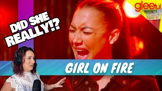 Vocal Coach Reacts GLEE - Girl On Fire | WOW! She was...