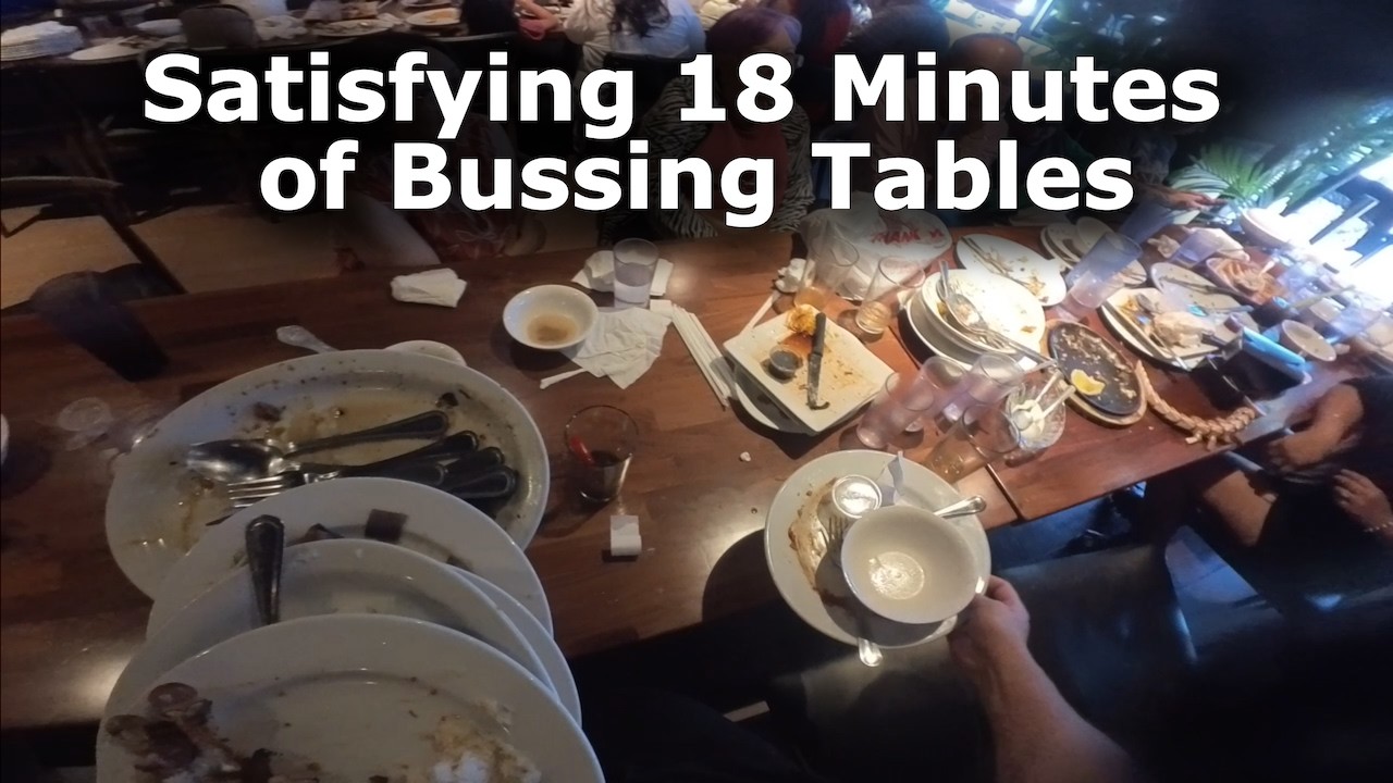 POV Satisfying 18 Minutes of Bussing Tables