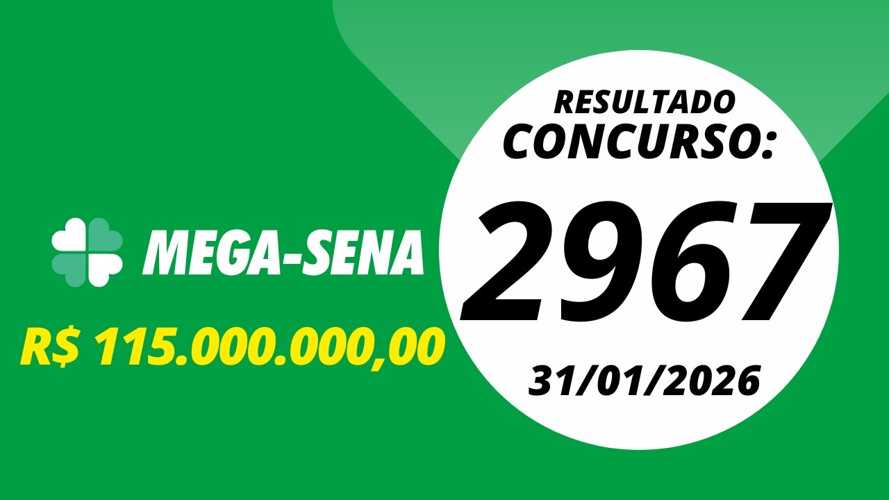 Mega Sena Resultado concurso 2967 31/01/2026 - YouTube