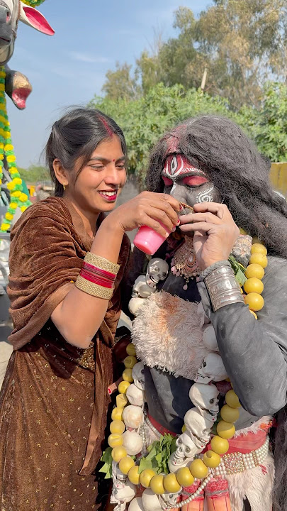 Devotees offering sherbet to Kali Mata #kali #maakali #mahakali #shorts #shortsfeed #music #song