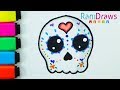 CÓMO DIBUJAR UNA CALAVERITA DE AZÚCAR KAWAII - Dibujos fáciles