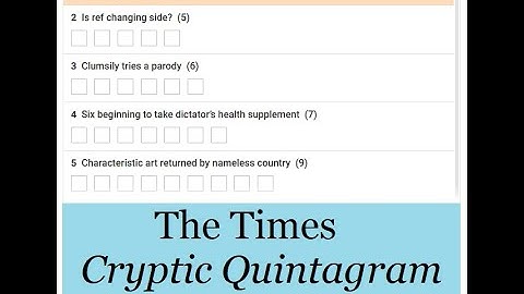 The Times Cryptic Quintagram 2391