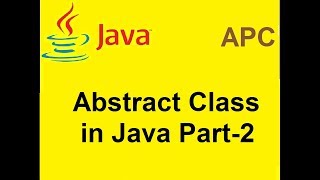 Abstract Class in Java Part-2