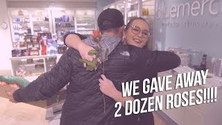 KIND ACT: Giving out 2 dozen roses