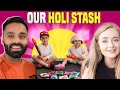 Getting ready to celebrate holi with noah  hazel our holi stash 2024