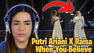 Putri Ariani X Raisa - When You Believe Cover | Video Reaction