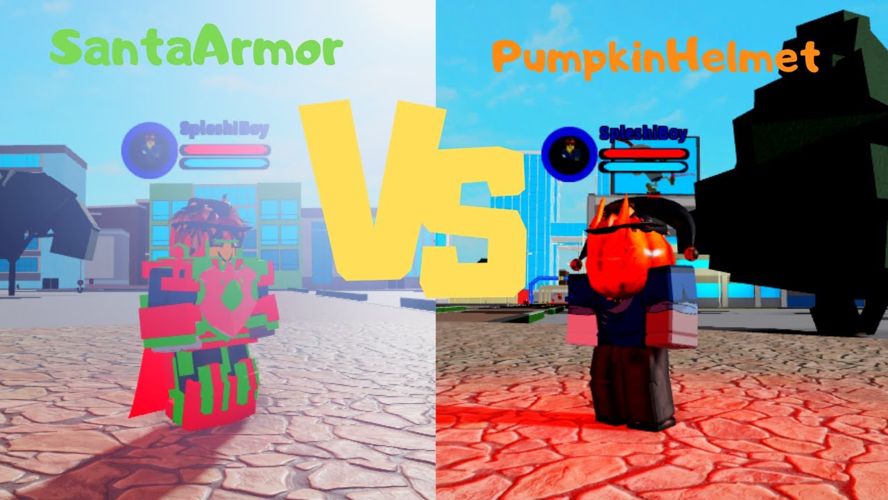 Santa Armor Max Vs Pumpkin Helmet Max Which Is Better Boku No Roblox Remastered Youtube - so i tried to fight santa boku no roblox remastered