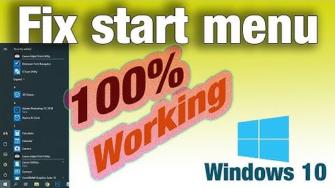 how to fix start menu windows 10 || start menu not working windows 10 || Tech Deepak