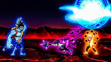 Nightmare Luffy V2 VS Naruto OP (all form) & Sasuke Indra V2 in Jump Force Mugen 😱