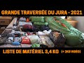 Ma liste de matriel pour la gtj 2021  34kg  2kg