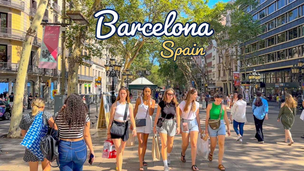 Barcelona, Spanien | Stadtspaziergang 4K | 10. Juli 2023