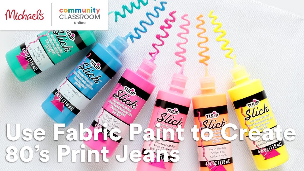 Online Class Use Fabric Paint to Create 80's Print Jeans Michaels