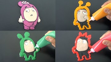 Oddbods Pancake Art - Newt, Slick, Zee, Fuse