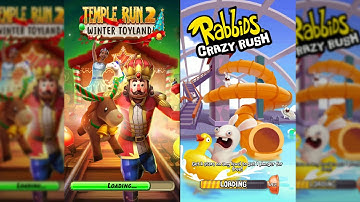 Temple Run 2 Winter Toyland Vs Rabbids Crazy Rush - Endless Run Gameplay