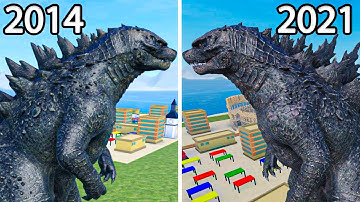 GODZILLA 2021 vs GODZILLA 2014 Comparison - Roblox Kaiju Universe But Low Budget