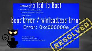 Solution to boot error 0xc000000e by rebuilding BCD | winload.exe error | Fail to boot in Windows