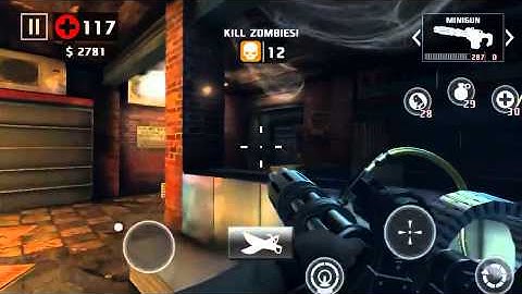 Dead trigger 2 desert eagle & minigun gameplay level 54 on hard iOS.
