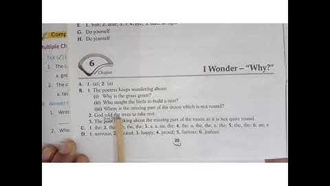 Class -3 |   Subject -English 1 | Chapter -6 | Topic - I Wonder Why  |20 -10 -2020