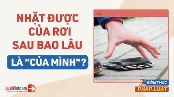 Nhặt Được Của Rơi, Sau Bao Lâu Được Phép “Bỏ Túi”? | LuatVietnam