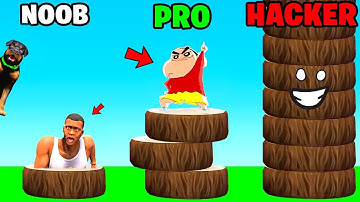SHINCHAN and CHOP BIGGEST JUMP in JUMP ON IT | Noob vs Pro vs Hacker Gameplay Hindi | AMAAN-T