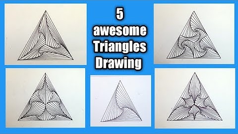 5 Awesome Triangle Spiral || Tutorial || Geometrical drawing || Geometric pattern || Top 5 drawings