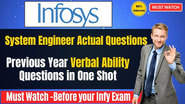 🔥Infosys Verbal Actual Questions & Answers | Infosys Previous Year Questions | Infy System Engineer