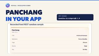 Panchang Widget for Your Web App | Vedika SDK Installation